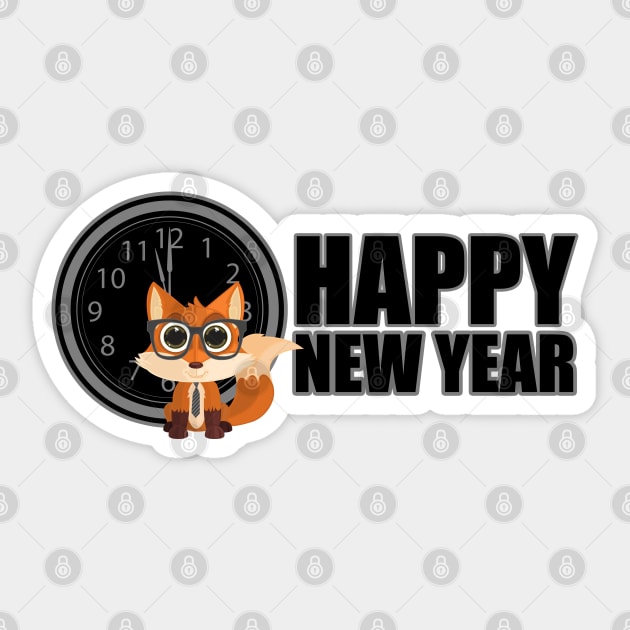 Happy New Year - Fox Nerd Sticker by adamzworld